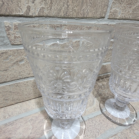 The Pioneer Woman Set of 2 Clear Footed Cassie Goblet Glasses 13 ounces - Picture 2 of 5